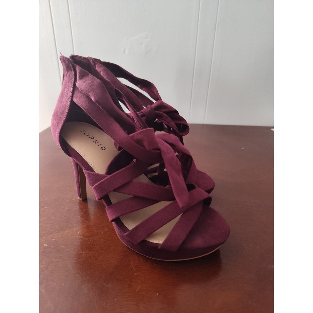 Torrid Wine Thick Strappy Wrap Heels Women’s 7W